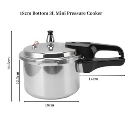 AUNMAS Stovetop Aluminum Pressure Cooker, 18cm Bottom 3L Mini Pressure Cooker Pressure Cooker for Canning Stove Top Fast Cooking