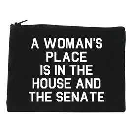 A Womans Place Is In The House And The Senate Cosmetic Makeup Bag Black Small