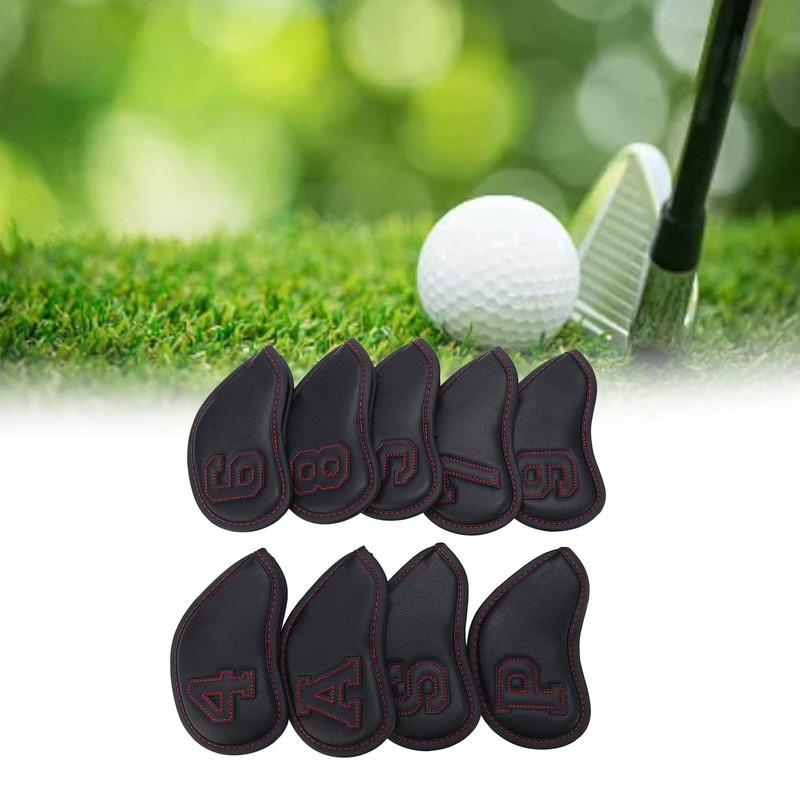 Golf IronCovers, 9Pcs PU and Plush Golf Club IronCovers Waterproof
