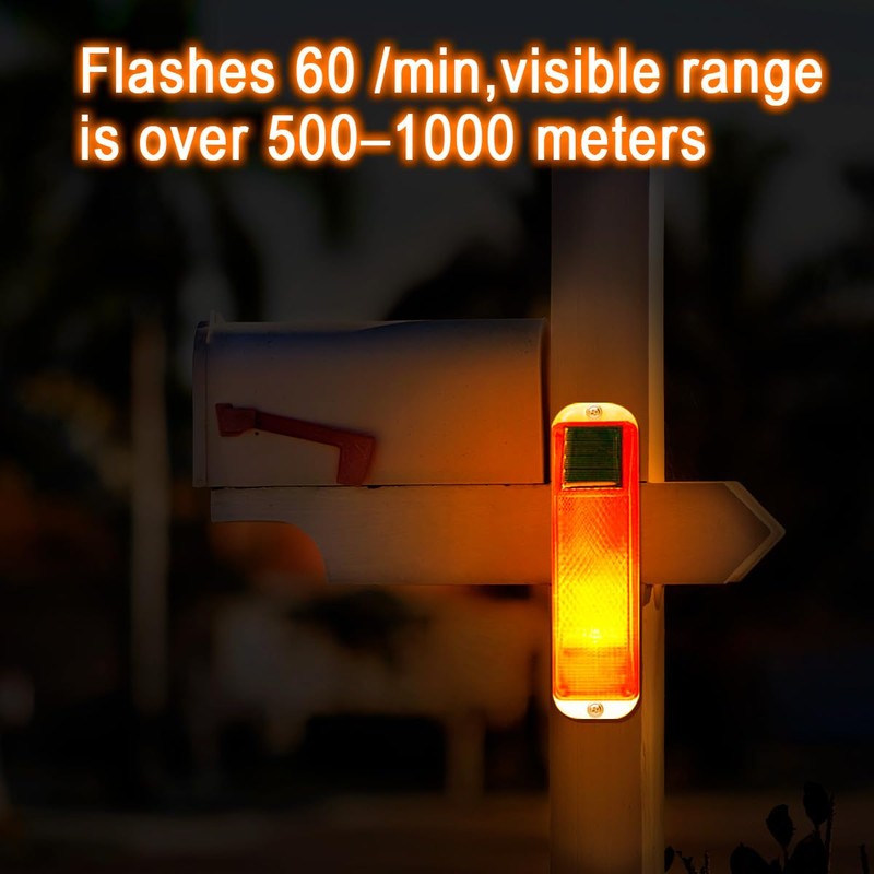 Aolyty Solar Strobe Warning Light Sensitive LED Warning Lamp Super