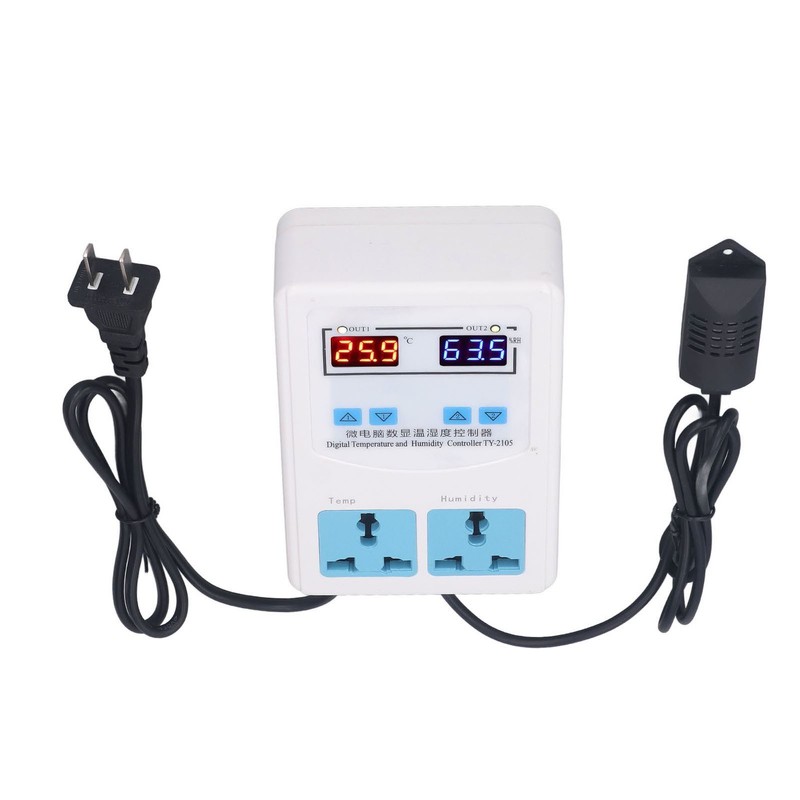 Temperature Humidity Controller -20~60℃ 0~100.0%RH LCD Display Humidistat Thermostat AC