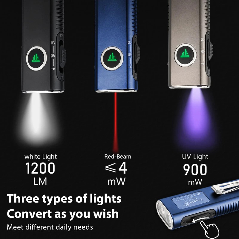 TrustFire X3-SE EDC Rechargeable Flashlight Magnet Torch UV Light ,