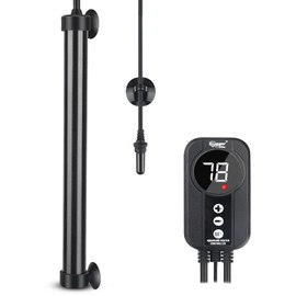 hygger Marine Aquarium Heater 200W,Titanium Heater with Digital LED Controller & Temperature Probe,Submersible Fish Tank Heater with Temperature Calibration,for Saltwater Freshwater Tank 30-40Gallon