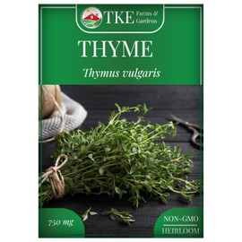 TKE Farms & Gardens - Thyme Seeds for Planting – Non-GMO, High Germination, Drought-Tolerant, 3500+ Seeds – Ideal for Indoor, Outdoor, Hydroponics, Containers, Herb Spirals, and Rock Gardens