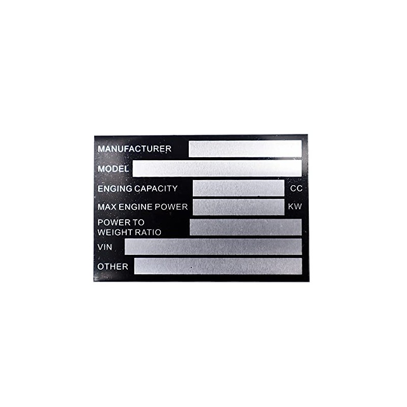 VIN Serial ID TAG Plate Data Blank CAR Truck HOT