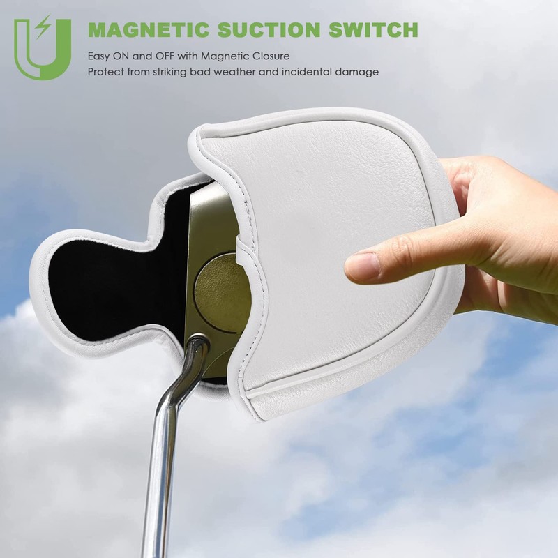 Clickinline Golf Mallet Putter Cover Headcover Magnetic Club Protector Fits