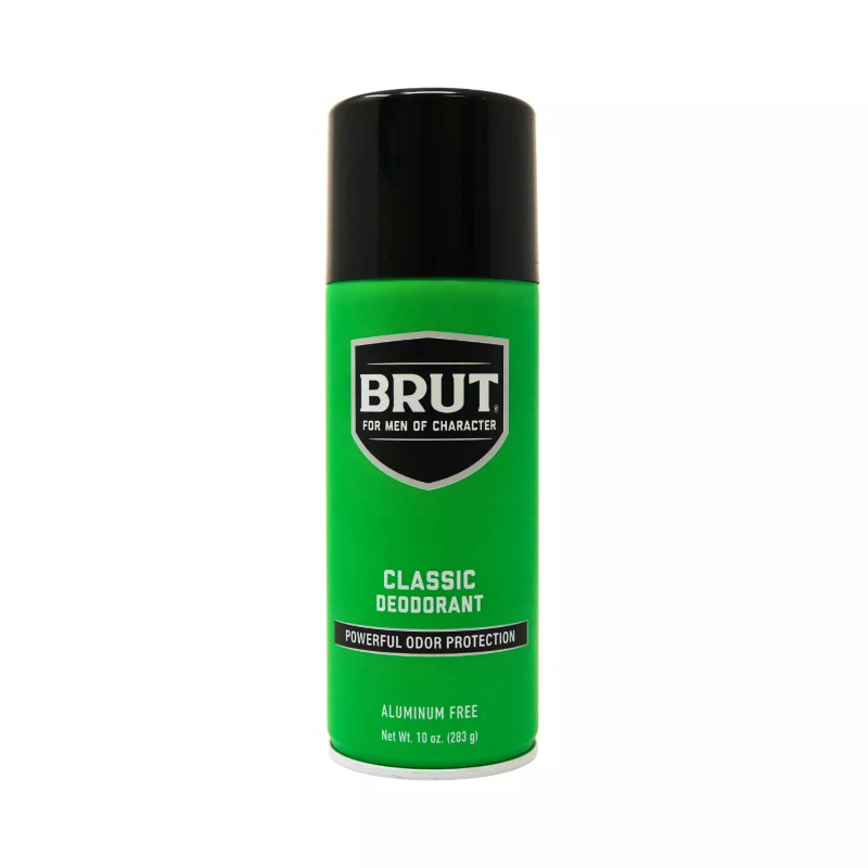 Brut Classic Aluminum-Free Deodorant Spray for Men, 24 HR Odor