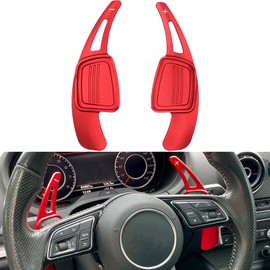 CT-CARID Aluminum Steering Wheel Shift Paddle Shifter Extension Fits for Au diA4L A5 Q7 TT TTS S4 Q2 S3 2015-2017 (Red)
