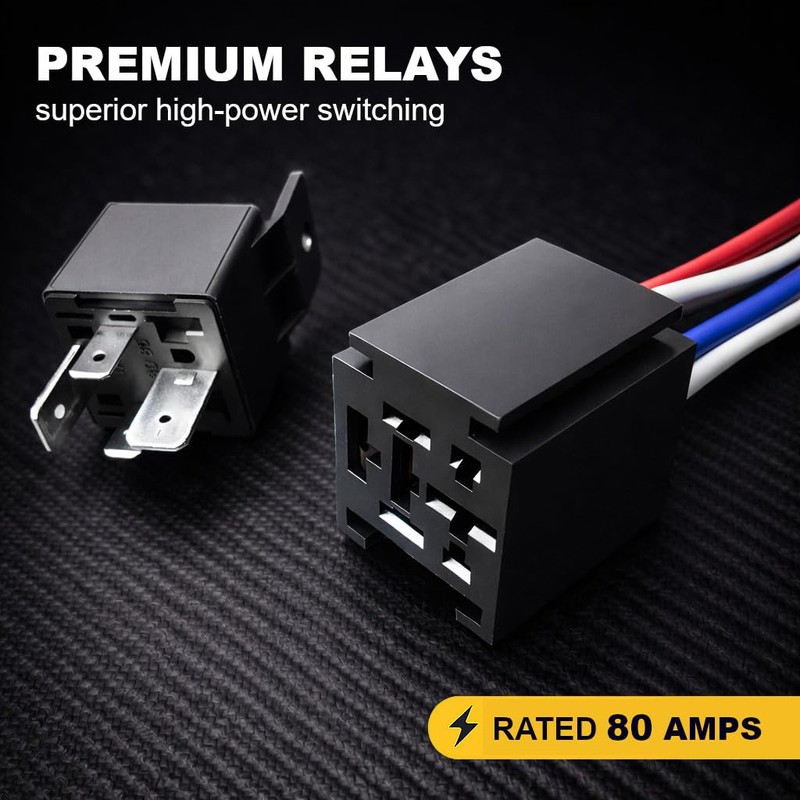 MGI SpeedWare 80 Amp Relay 12v, Heavy-Duty 4-Pin SPST 2-Pack