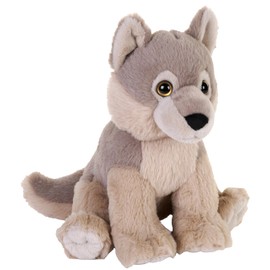 Wild Republic Earthkins Mini Wolf, Stuffed Animal, 8 inch, Plush Toy, Eco-Friendly