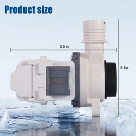 2025 Upgrade W11399437 W11259498 Washer Drain Pump OEM Parts 120V 60Hz 1.2A Compatible with Whirlpool Maytag Kenmore Replacement 4961028 AP6974144 PS12731241 10minON 50minOFF