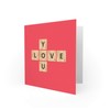 Wee Blue Coo Love You Scrabble Pattern - Valentines/Anniversary Card