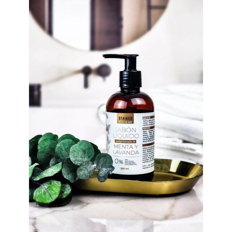 STAIKER Jabón Liquido Suave Para Cara Y Cuerpo Con Menta