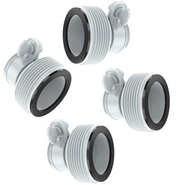 MEISO Intex Hose Conversion Adapter, Type B Hose Adapter for Pumps, Hose Adapter, Pool Hose Adapter with Thread, Conversion Kit for Hose Adapter for 1.5 Inch and 1.25 Inch Connections, Grey, Pack of 4