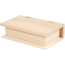 Create Crafts 54439 Pine Wood Hollow Book Box, 10.8cm x 6.4cm x 3cm, Pack of 10