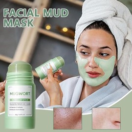 Mascarilla de arcilla de artemisa en barra, mascarilla de arcilla facial de artemisa, mascarilla de arcilla antiporos y acné de artemisa de 40 g, adec