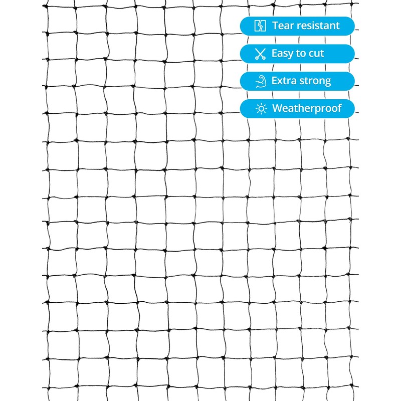 QWORK Wire Reinforced Cat Net with Mounting Set 3 x