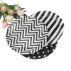 Dulousia Black Striped Polka Dot Chevron Paper Plates 36pcs -
