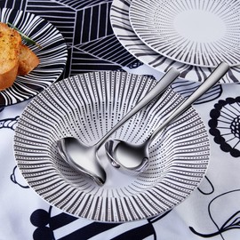 KEAWELL 7.5 Inches Gravy Ladle + Sauce Drizzle Spoon with Spout, 18/10 Stainless Steel Mini Ladle, Dishwasher Safe