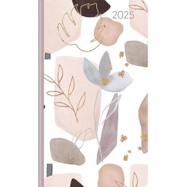 Alpha Edition - Ladytimer Slim Pastel Harmony 2025 Pocket Calendar, 9 x 15.6 cm, Calendar with 128 Pages, Note Area, Information and Address Part, Monthly Overview and International Calendar