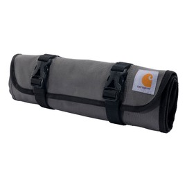 Carhartt 18 Pocket Utility Roll, Durable Water-Resistant Tool Organization Roll Bag, Essential Tool Roll (Gravel)