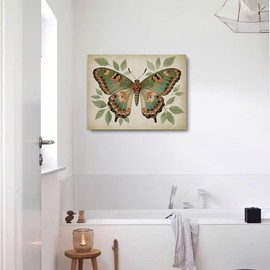 Vintage Butterfly Gifts Butterfly Decorations Garden Farmhouse Living Room Home Bedroom Bathroom Wall Decor Canvas Wall Art Artwork for Walls Paintings Pictures Framed Art Prints 14.96X11.42 Inch