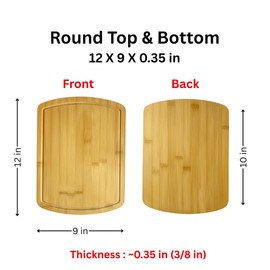 Set of 6, Bulk Bamboo Cutting Boards with Juice Groove – 12X9" Rounded Rectangle Charcuterie Trays, Grazing Platters, Blank Wood for Engraving, Epoxy Crafts, Resin Arts, Wall Decor