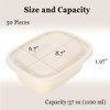 Aksipo 50 Pack 37 Oz Disposable Food Containers with Lids,