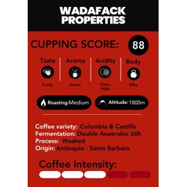 Wada Fack Single Origin Specialty Coffee 200g: Medium Roast Colombian Ground Coffee with High Cupping Score 88 & Flavor Notes of Sweet, Lemon, Pink Grapefruit, Cocoa