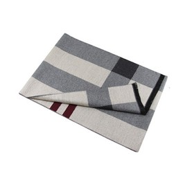 JFAN Men's Winter Scarf Soft Cosy Tartan Check Long Scarf Fashionable Warm Lightweight Feel Wool Scarves-B