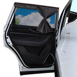 ZATOOTO Car Window Shades 2-Pack | 3-in-1 Adjustable Sun Shade (Full/Half/See-Through) | Blackout Side Window Sunshade | Blocks 99% UV Rays & Heat for Privacy