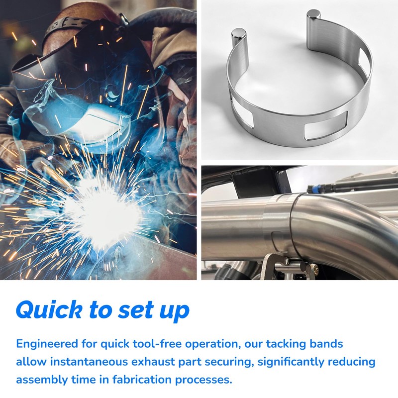 3" (76.1mm) Exhaust Tacking Band Clamp-On for Welding & Fabrication