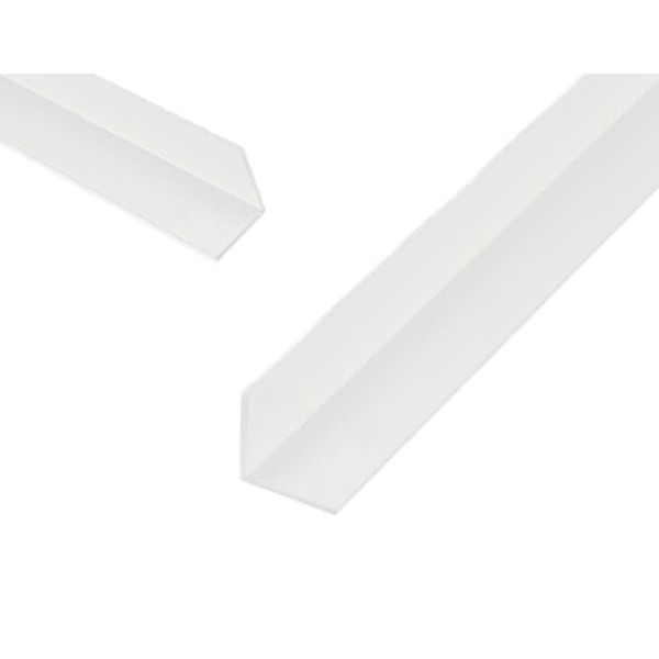 siwitec PVC Angle Profile, L Profile, Plastic, White, 10 x