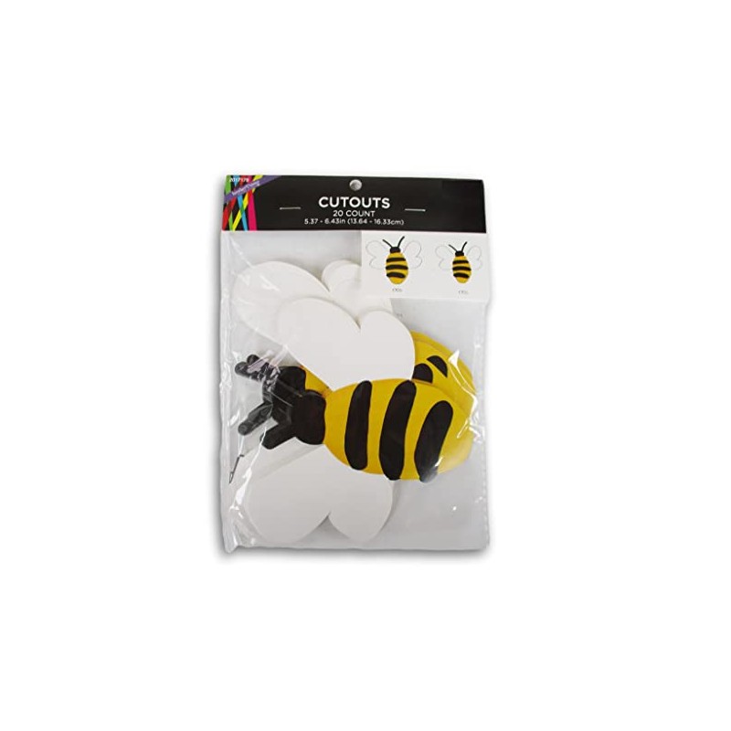 Bee Cutout Shapes - 20 Pieces - for Craft, Decor,
