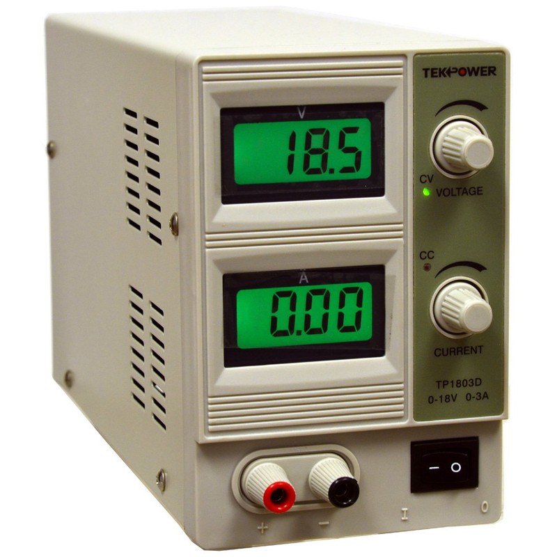 Tekpower TP1803D Lab Grade Variable Linear DC Power Supply, 0-18V