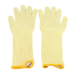 1 Pair Oven Mitts Double Layer Aramid Fiber 300℃ High Temperature Resistant Knit Flexible Baking Gloves 38cm / 15in L