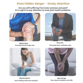GGFSSQ Knee Massager - Cordless Wearable Rechargeable Clear Visible LED Screen, 3 Vibration Modes & 3 Heating Levels, Timer Function, Rechargeable Portable Massager for Knee Discomfort (A)