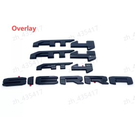 matte balck door rear emblem 4PCS Gloss Black Red AT4 Emblem Sierra Letters Fit GMC Sierra 1500 2500HD 3500HD