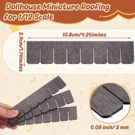 Wenqik 100 Strips Dollhouse Roof Shingles for 1:12 Scale Doll House, Geometric Modeling Roof Strips for DIY Crafts, Miniature Pottery & Sculpture Projects(Taupe)