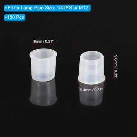 PATIKIL Lamp Pipe Cord Protector, 150 Pcs Plastic Tube Hole Washer Liner Bushing for 1/4 IPS Pipe, Clear 8mm ID x 9.8mm Height