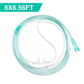 Oxygen Nasal Cannula Sauerstoffbrille Nasenbrille 8 Stück Nasenbrille für Sauerstoffgerät 2M Sauerstoffschlauch Erwachsene Kunststoff Weiche Sauerstoff Brille Schlauch für Atemtherapie