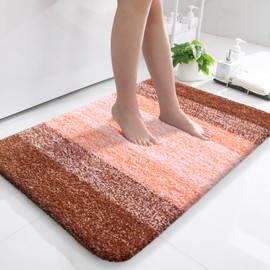 OLANLY OLANLY Bathroom Rugs Mat 36x24, Extra Soft Absorbent Microfiber Bath Rugs, Rubber Backing, Quick Dry, Machine Washable Bath Mats for Bathroom Floor, Tub, Shower and Home Decor Accessories, Orange