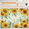 Sunflower Placemats Set of 4, Faux Leathe placemat for Dining