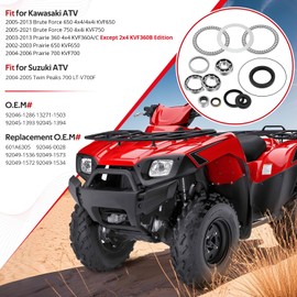 JAVIK Front Differential Bearing Seal Kit for Kawasaki Prairie 360 650 700 Brute Force 650 750 Twin Peaks 700 O.E.M# 92046-1286 13271-1503 92045-1393 92045-1394