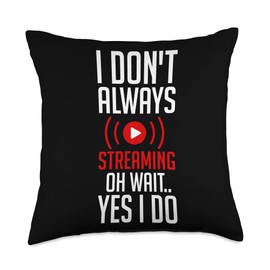 Streaming Gaming Streamer Online Video Microphone Live Throw Pillow