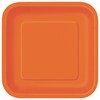 Unique 32240EU Eco-Friendly Square Paper Plates-18 cm-Orange Colour-16 Count (Pack
