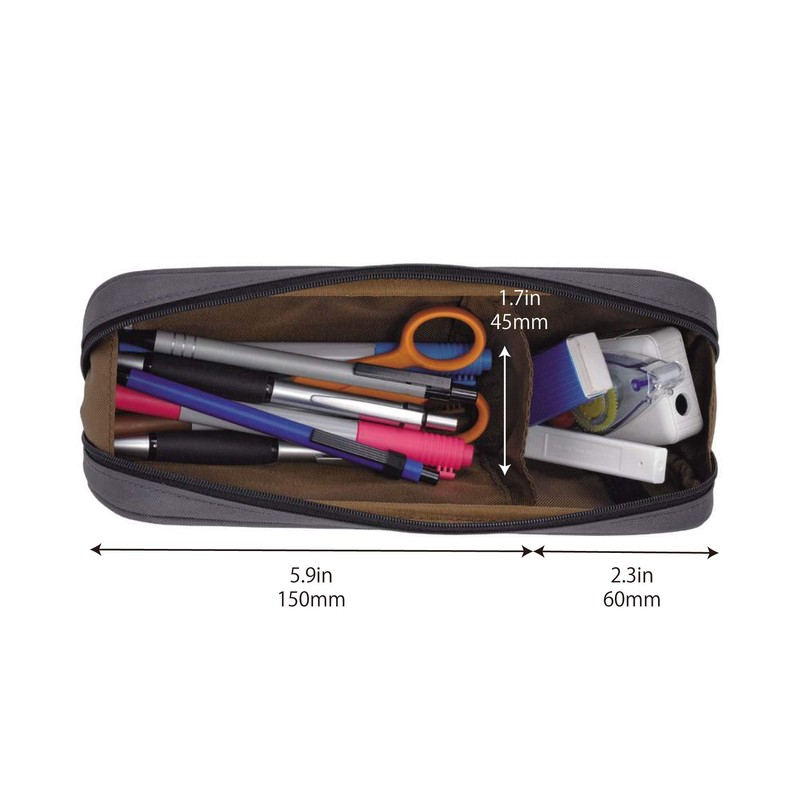 LIHITLAB A7552 2-Way Pen Case, black