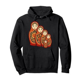 Matryoshka Doll Art Russian Nesting Wooden Stacking Set Pullover Hoodie