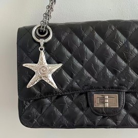 Jamortty Starfish Keychain Y2k Star Keychain Swirl Retro Metal Alloy Key Ring Bag Charms Purse Pendant (Style 1)