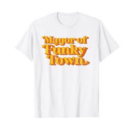 Retro Mayor Of Funky Town Funny Vintage 70's Disco Party T-Shirt